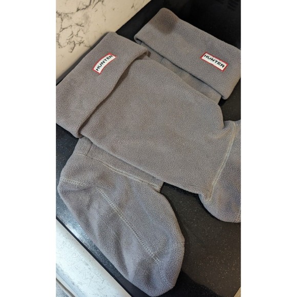 HUNTER ORIGINAL WOMEN'S BOOT SOCKS FLEECE RAIN BOOT SOCKS M 5-7 GRAY - Picture 2 of 4